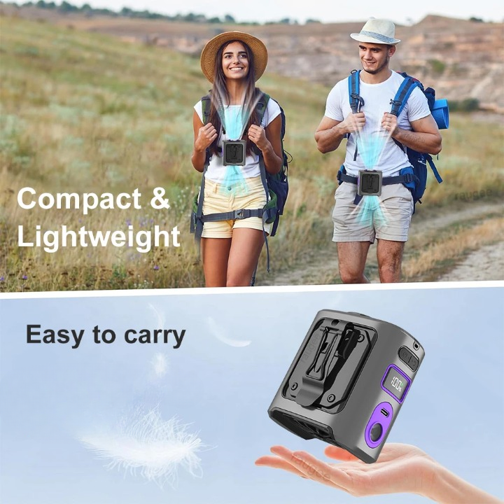 8000mAh tragbarer Kühl-Hüftventilator mit Powerbank & LED-Licht – FrostBreeze | Brehn