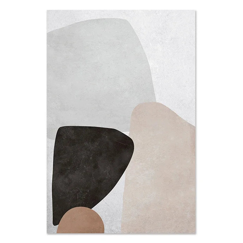 Skandinavische abstrakte graue rosa Granit Wandkunst Fine Art Leinwanddrucke Bilder für moderne Wohnung Wohnzimmer Schlafzimmer Kunstdekoration | Brehn