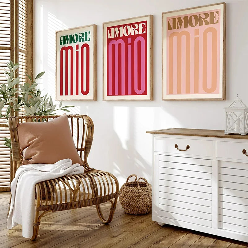 Pink Retro Liebe Zitat Wandkunst Feine Kunst Leinwanddrucke Typografische Bilder Für Schlafzimmer Wohnzimmer Hotelzimmer Modernes Apartment Wandkunst Dekor | Brehn
