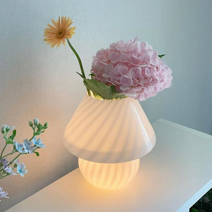 Brehn | Murano Tischlampe - Einzigartige Glas-Pilz-Schreibtischlampe für magische Atmosphäre