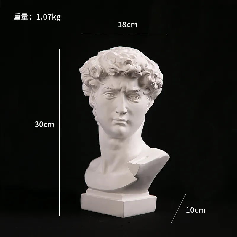 Brehn | Europäische Wohnkultur David Kopf ResinStatuen Statuen Wohnkultur Moderne abstrakte Kunst Büste Skulptur Kunst Skizze Praxis