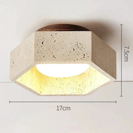 Brehn | Wabi Sabi Travertin LED Deckenlampe