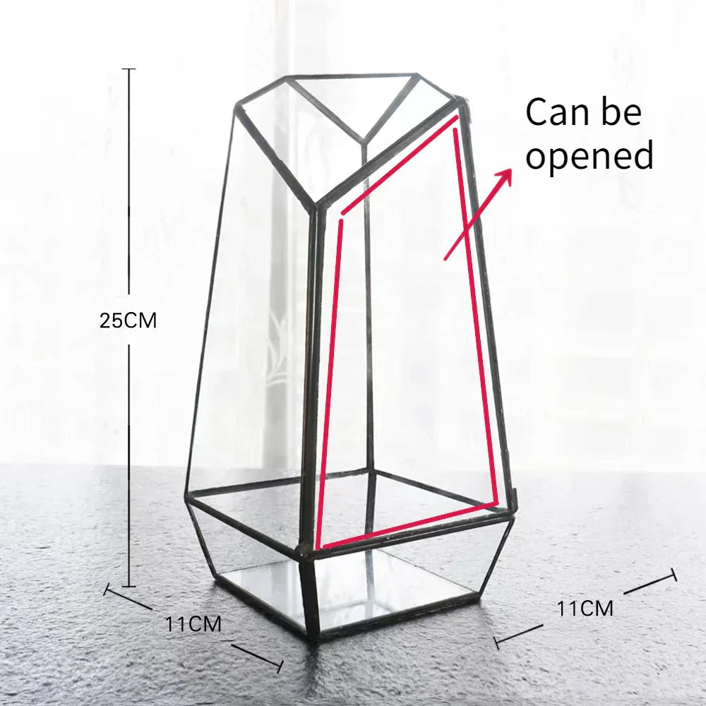Moderner geometrischer, von der Natur inspirierter botanischer Terrarium