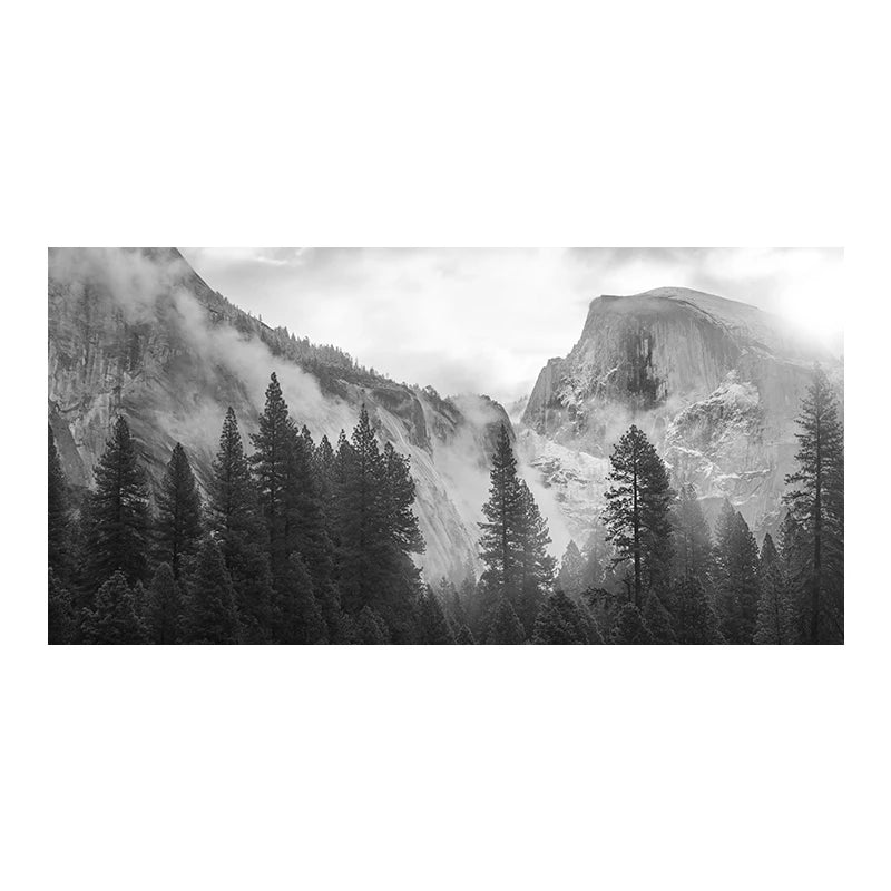 Nordlandschaften Wald Berg Wildnis Wandkunst Fine Art Leinwanddrucke Schwarz Weiß Poster Für Wohnzimmer Moderne Büros Dekor | Brehn