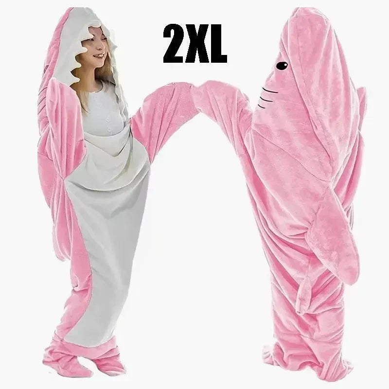 Snuggly Shark Gemütlicher Kapuzen-Einteiler Brehnanket