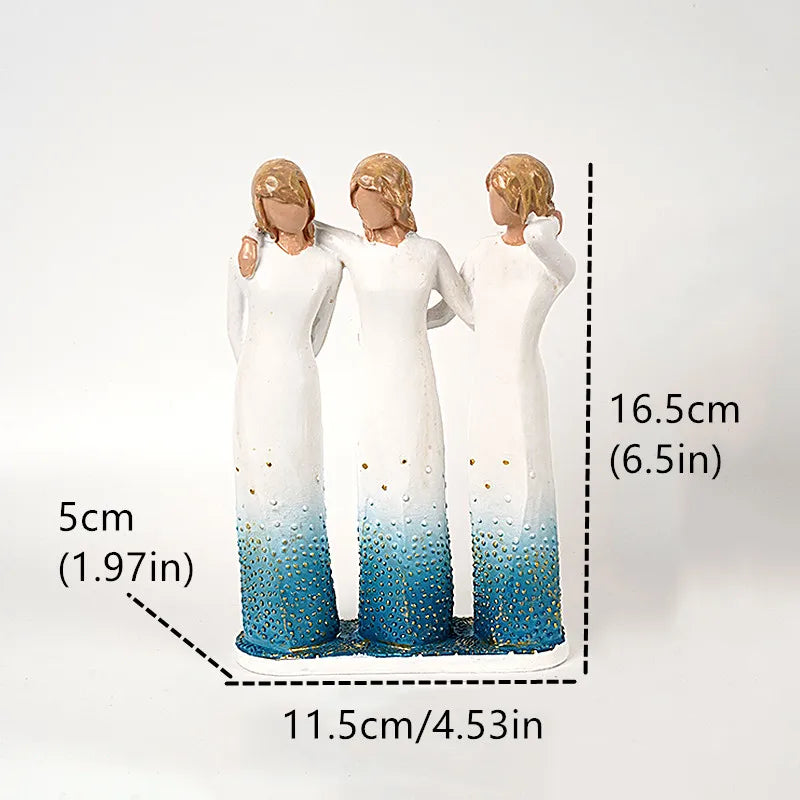 Brehn | Statuette aus Kunstharz, Menschen, Familienfiguren, Skulptur, Figuren für Heimdekoration, Tischdekoration, Wohnzimmer, Engel, Umarmung, Hund, Vater, Kind