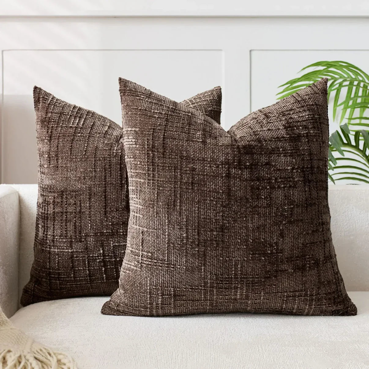 Chenille-Sofakussenhoes - Zachte, effen afwerking | Elegante Dekoration für Wohn- und Schlafzimmer