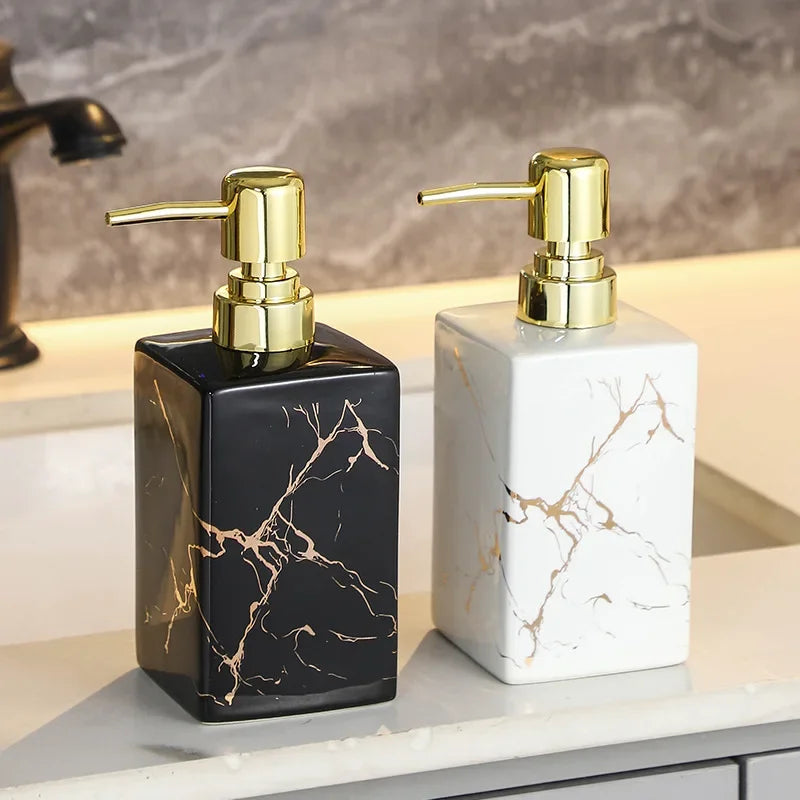 Marmor Keramik Seifen- & Shampoo-Dispenser - Modernes Design | Brehn