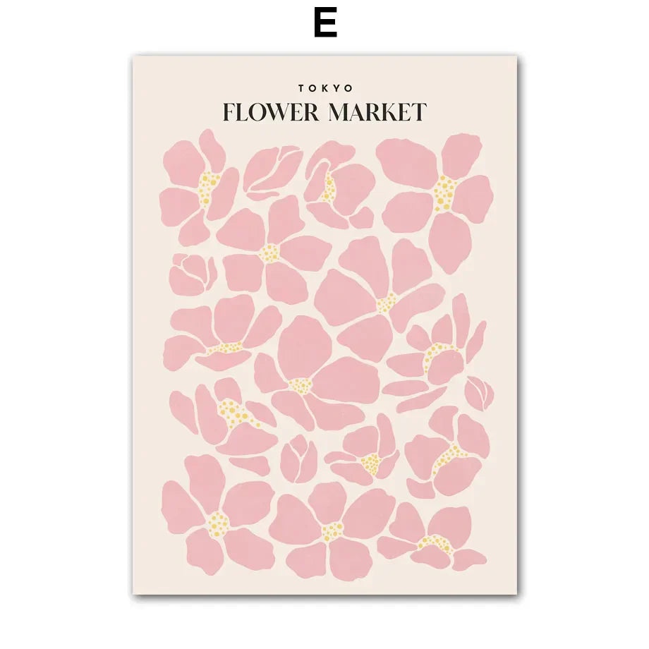Pink Lavendel Gänseblümchen Blumenmarkt Poster Wandkunst Feine Kunst Leinwanddrucke Pastell Blumenbilder Für Wohnzimmer Schlafzimmer Kunst Dekor | Brehn
