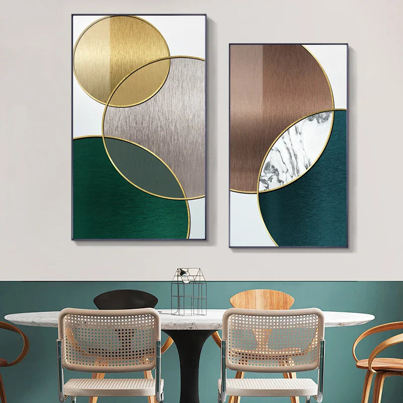 Modern abstrakte geometrische Kreise Wandkunst Fine Art Leinwanddrucke Bilder für luxuriösen Wohnbereich Esszimmer Hotel Schlafzimmer Home Office Kunst Dekor | Brehn