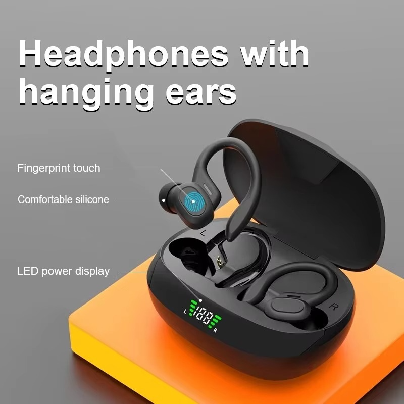 SP16 True Wireless Ohrhörer mit Ohrbügeln, wasserdichte Sportkopfhörer mit Mikrofon und HiFi-Stereo-Sound