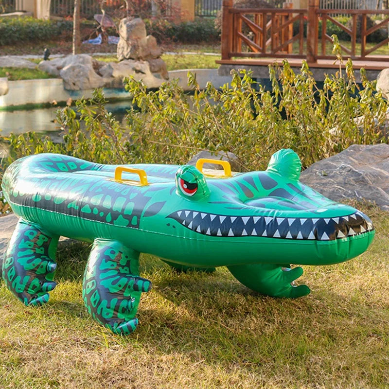 Brehn | Floatoro Inflatable Krokodil Schwimmspielzeug für Kinder & Erwachsene | Schwimmspielzeug für Strand, Pool & Sommerparty | Langlebiges PVC-Wasserbett