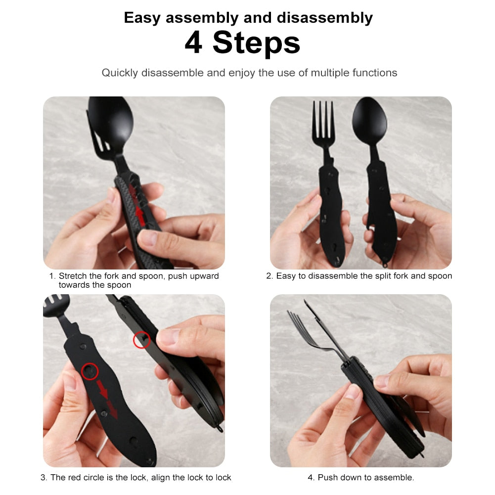 VIvolux | 4in1 Easy Cary Reise Besteck Werkzeug