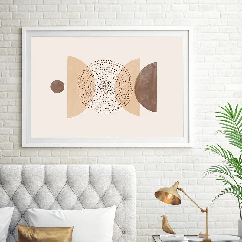 Minimalistische abstrakte himmlische Geometrie Wandkunst Fine Art Leinwanddrucke Sonne Mond Poster Bilder für Wohnzimmer Schlafzimmer Kunst Dekor | Brehn