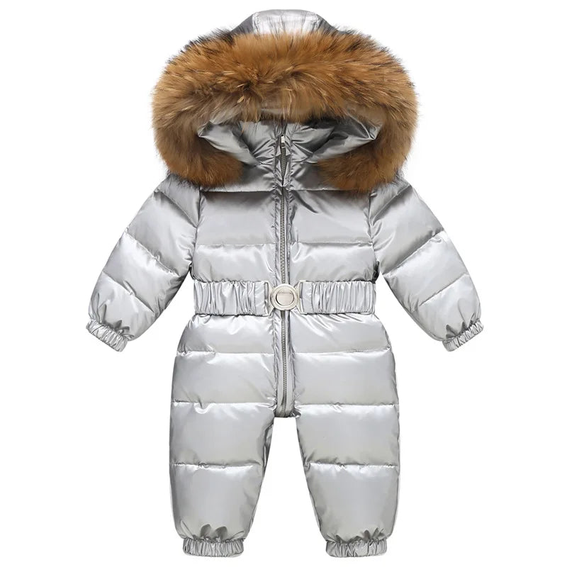 BowLift Winter Overall Niko | Waterproof snowsuit with faux fur hood and belt for children