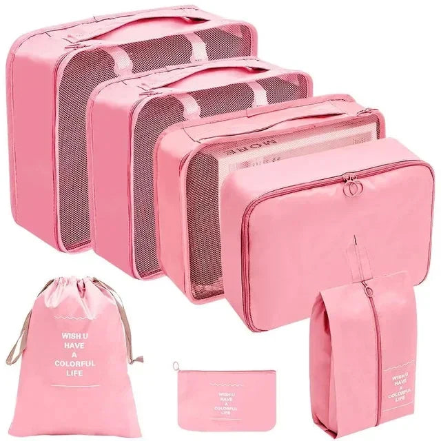 Brehn | PackWunder Reise-Organizer Set 7/8/9/10-teilig | Faltbare Koffer-Organizer | Für Kleidung, Schuhe & Accessoires