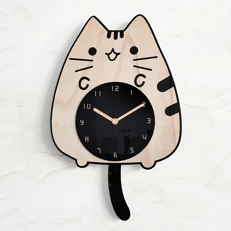 Brehn | Glückliche Neugierige Katze Wanduhr