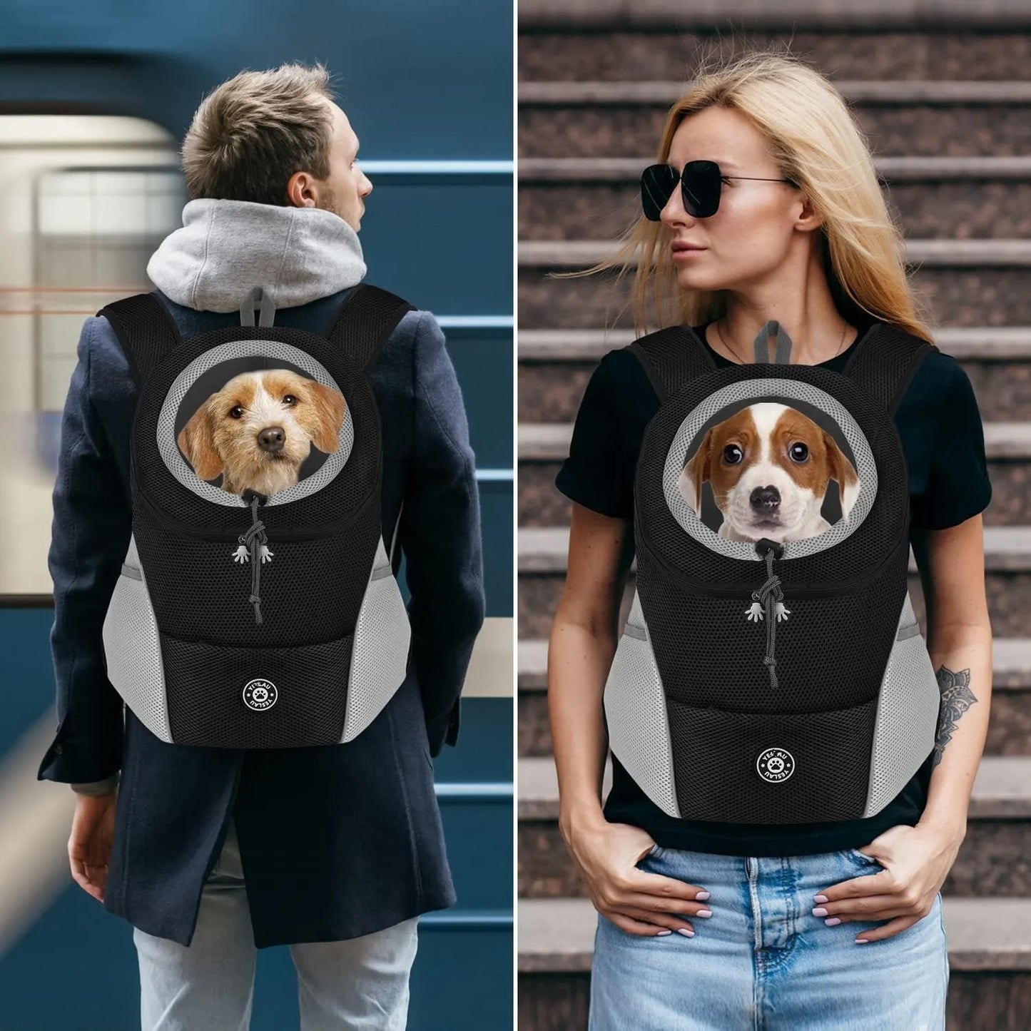 Brehn | Rucksack mit Mesh für Haustiere für Spaziergänge und Wanderungen