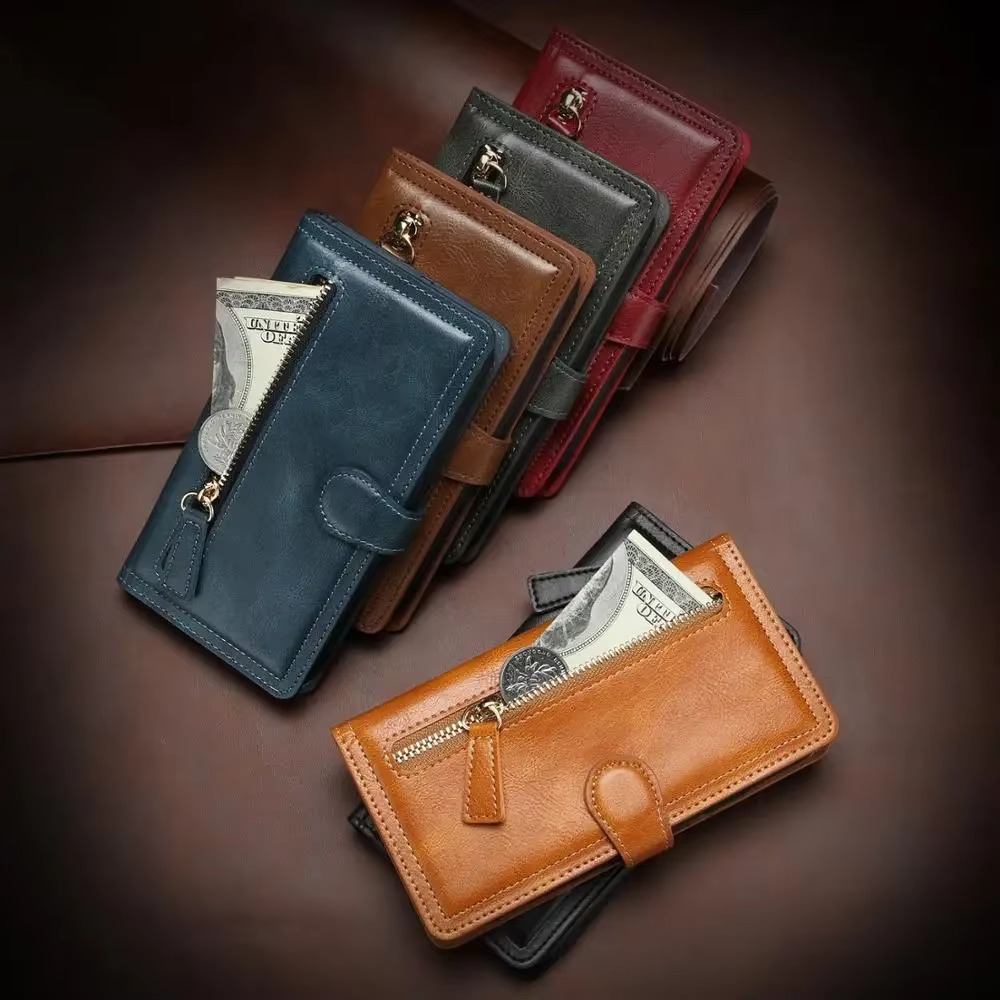 Premium-Leder-iPhone-Klapphülle mit Ständer