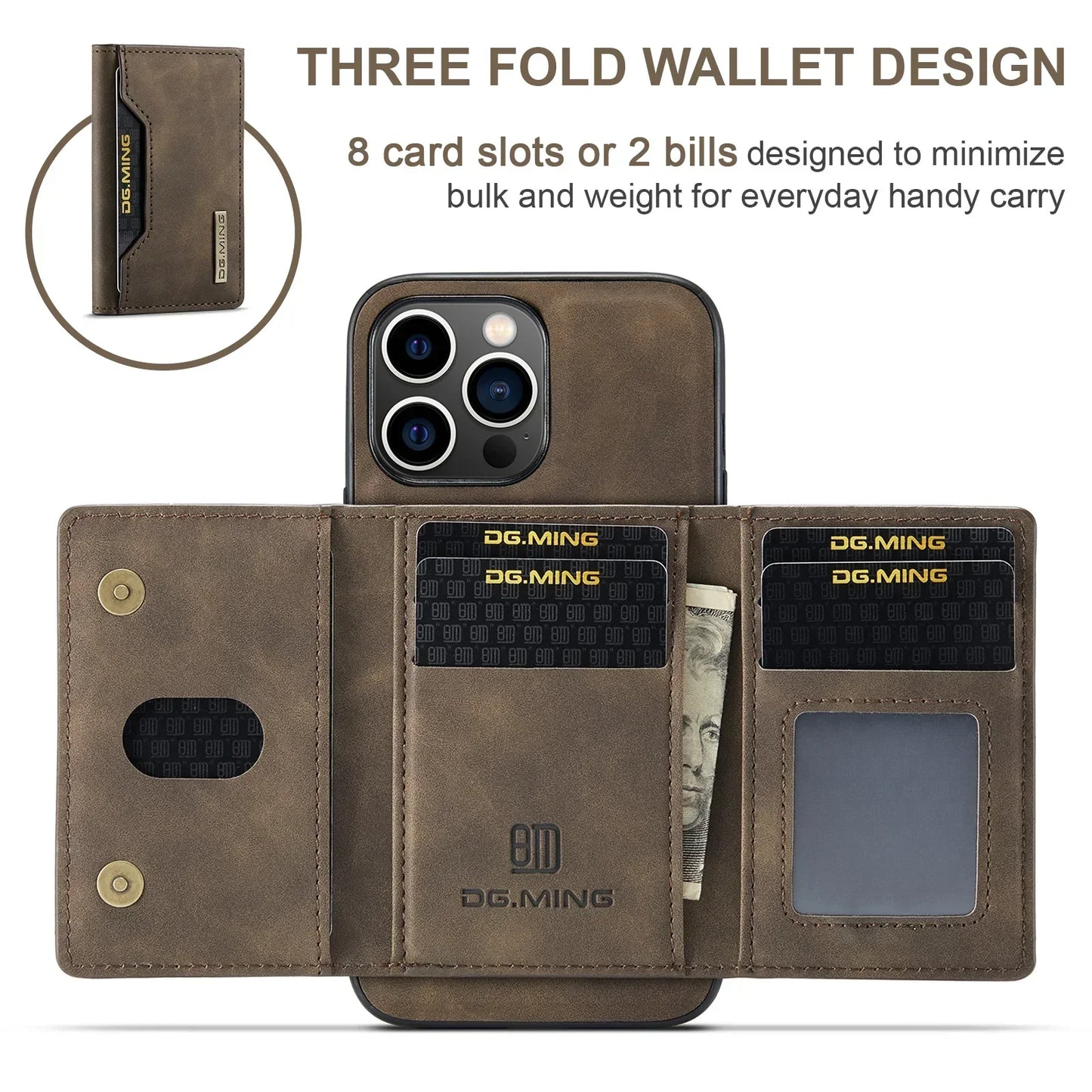 2-in-1 iPhone-Hülle mit abnehmbarer Brieftasche