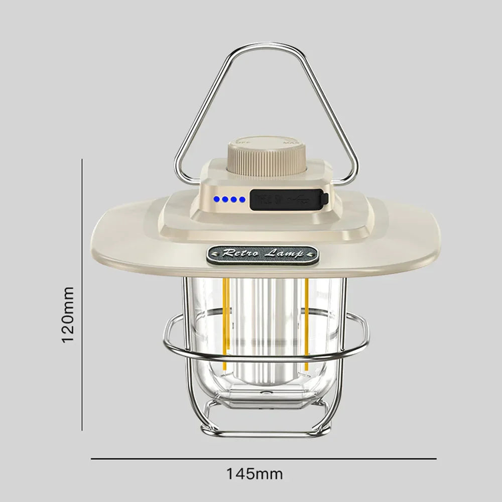 Brehn | Retro wiederaufladbare LED Campinglaterne - NostalgiaGlow