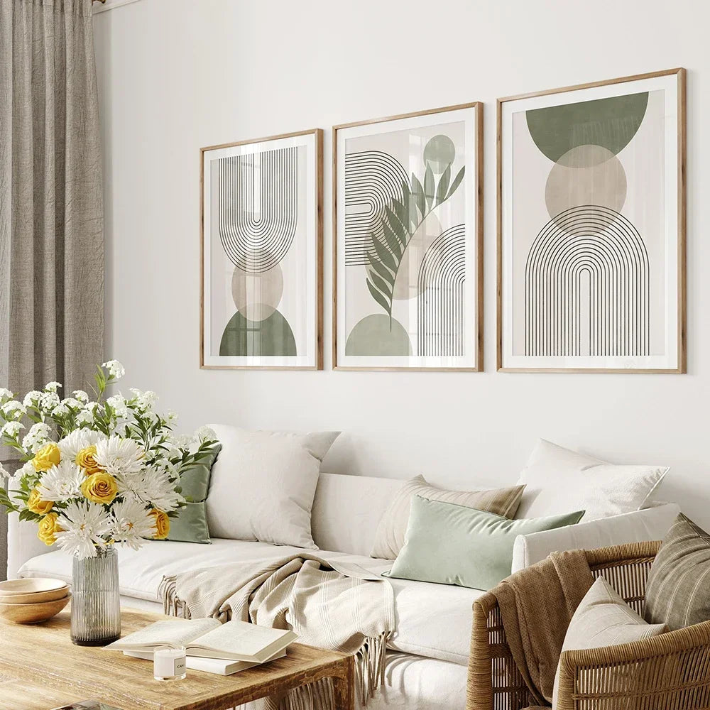 Salbeigrün Beige Minimalistische Abstrakte Botanische Wandkunst Feine Kunst Leinwanddrucke Bilder Für Wohnzimmer Esszimmer Nordische Wohnkultur | Brehn