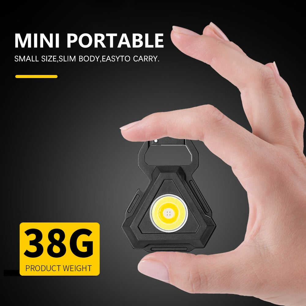 Mini-LED-Taschenlampe USB-Flaschenöffner Schlüsselanhänger | Brehn