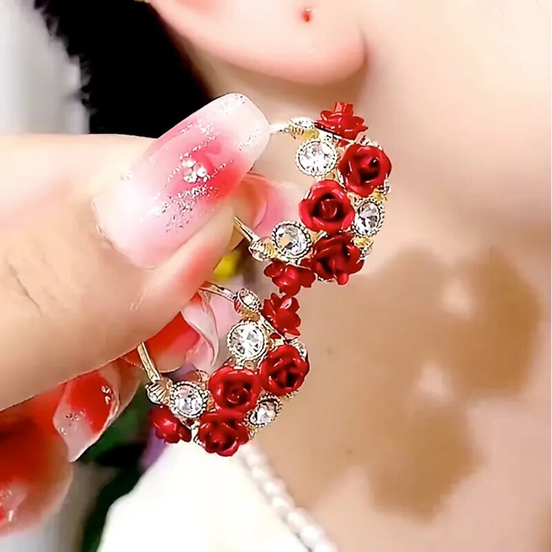 VIvolux | Rose Romance Stylische Zirkon Ohrringe