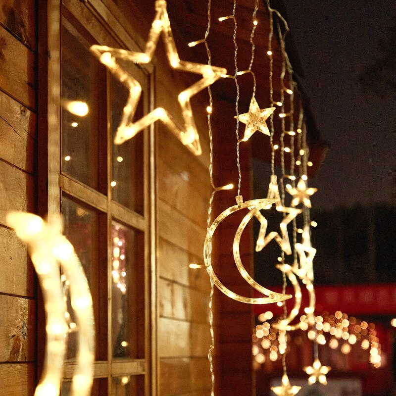Brehn | Solar Moon Star Lampe LED Lichterkette Dekoration