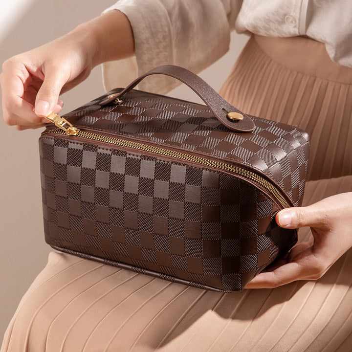 Brehn |  Luxus Checkered Make-up Kosmetiktasche