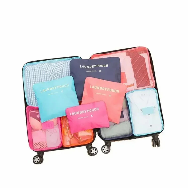 Brehn | ReiseLina Kofferorganizer Set | 6-teilig | Wasserdicht & Platzsparend | Aus Oxford-Stoff