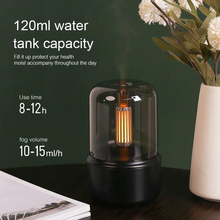 Brehn | Retro Aroma Diffuser mit Nachtlicht - USB ätherischer Öl-Luftbefeuchter für Zuhause und Büro