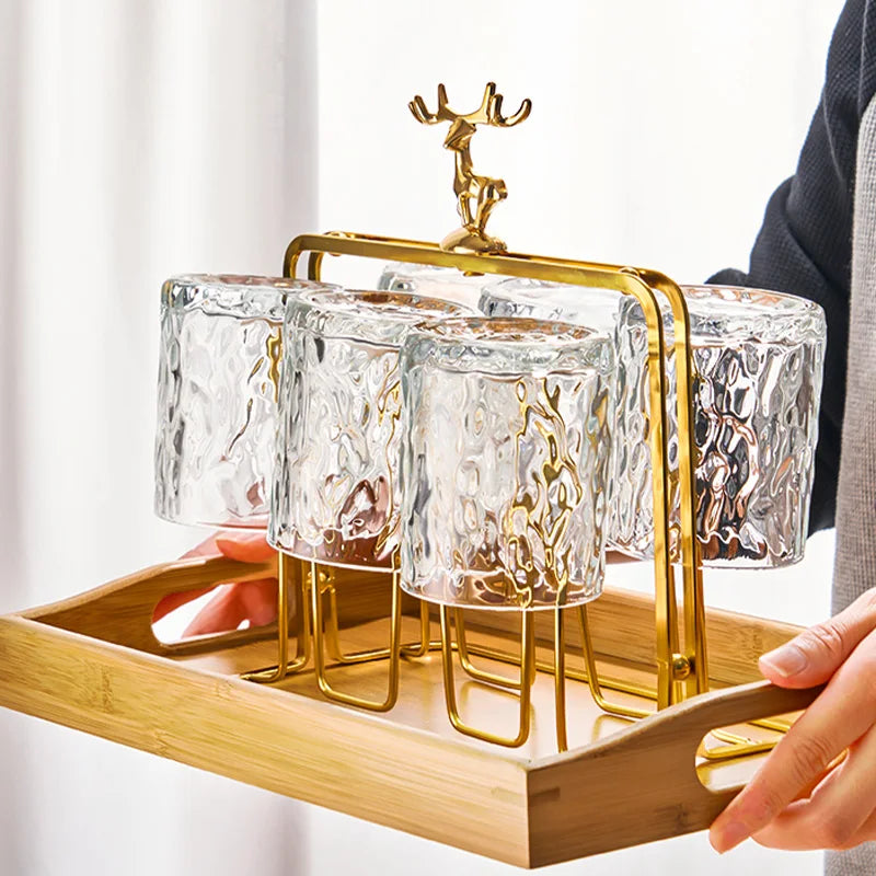 Brehn | Glacio Glas Becherhalter - Glas Party Halter mit Rentierdesign für luxuriösen Whisky Genuss