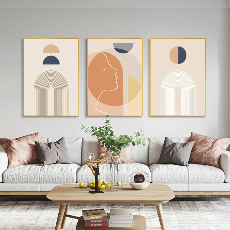 Minimalistische abstrakte Solargeometrie Wandkunst Fine Art Leinwanddrucke Bilder für Wohnzimmer Schlafzimmer, Home Office Kunstdekoration | Brehn