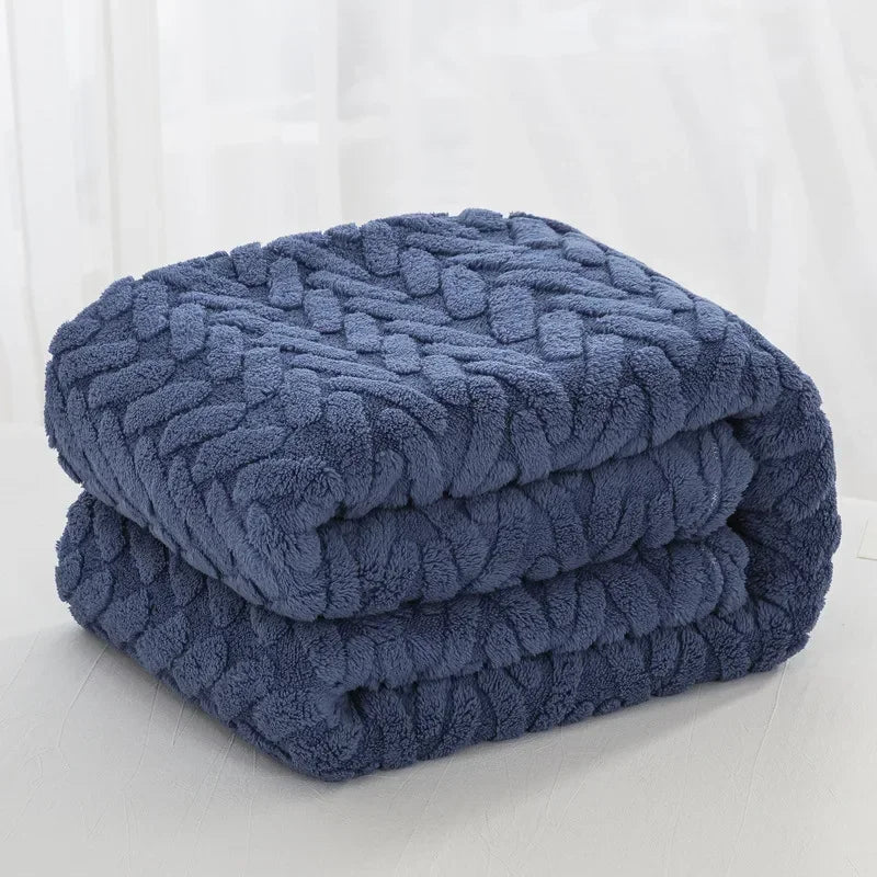 Brehn | Jacquard Fleece Decke CozyWeave | Einzelnes Layer & Doppelseitig | Weiche Tafu & Shu Baumwollfleece | Für Herbst & Winter