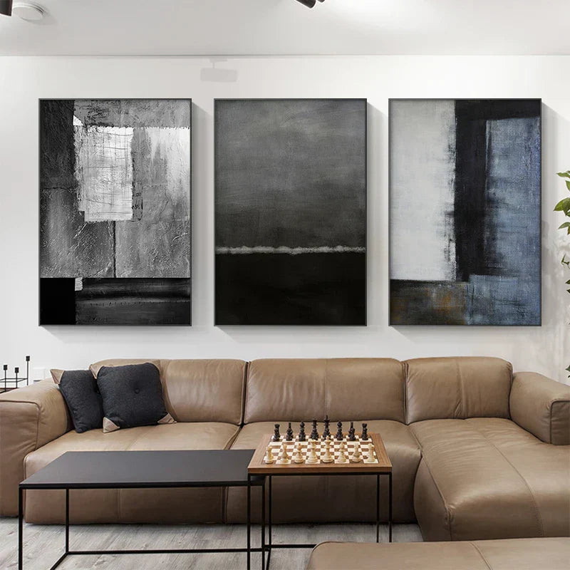 Blau-Grau Industrie Abstrakte Wandkunst Feine Kunstleinwanddrucke Moderne Kunst Für Zeitgenössisches Wohnzimmer Esszimmer Home Office Foyer Kunst Dekor