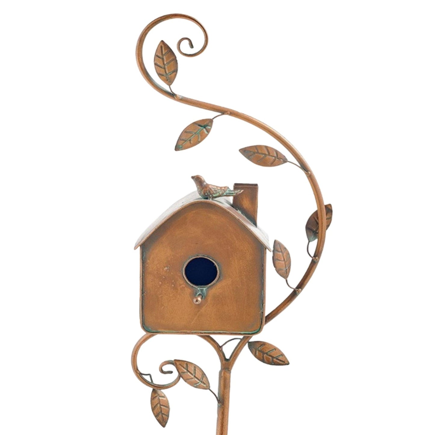 Brehn | Metall Kunst Vogelhaus auf Gartenstecker - FeatherNest