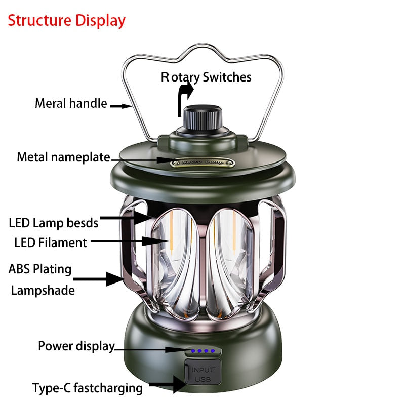 Retro Power Bank Camping LED Lampe | Brehn