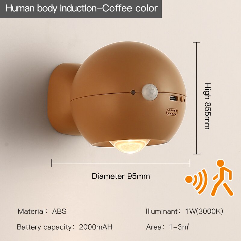 VIvolux | Eye Project Bewegungsmelder Wiederaufladbare Wandlampe