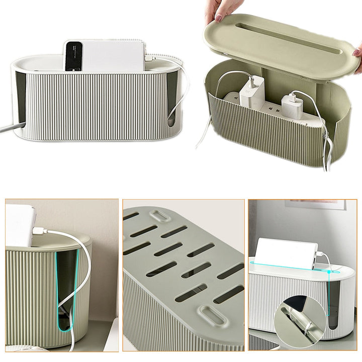 Brehn | Design Aufbewahrungsbox | Organizer für Kabel, Adapter und Steckdosenleisten