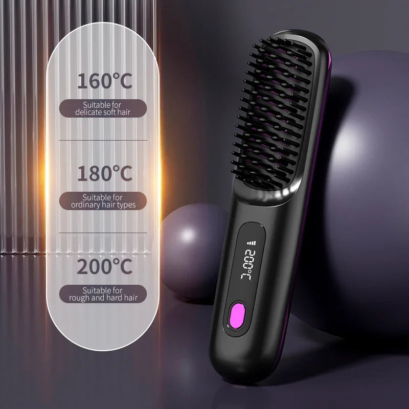 Brehn | Glissara | Kabelloses Haarglätteisen | USB-Ladefunktion & LCD-Display | Keramik & Ionen-Technologie