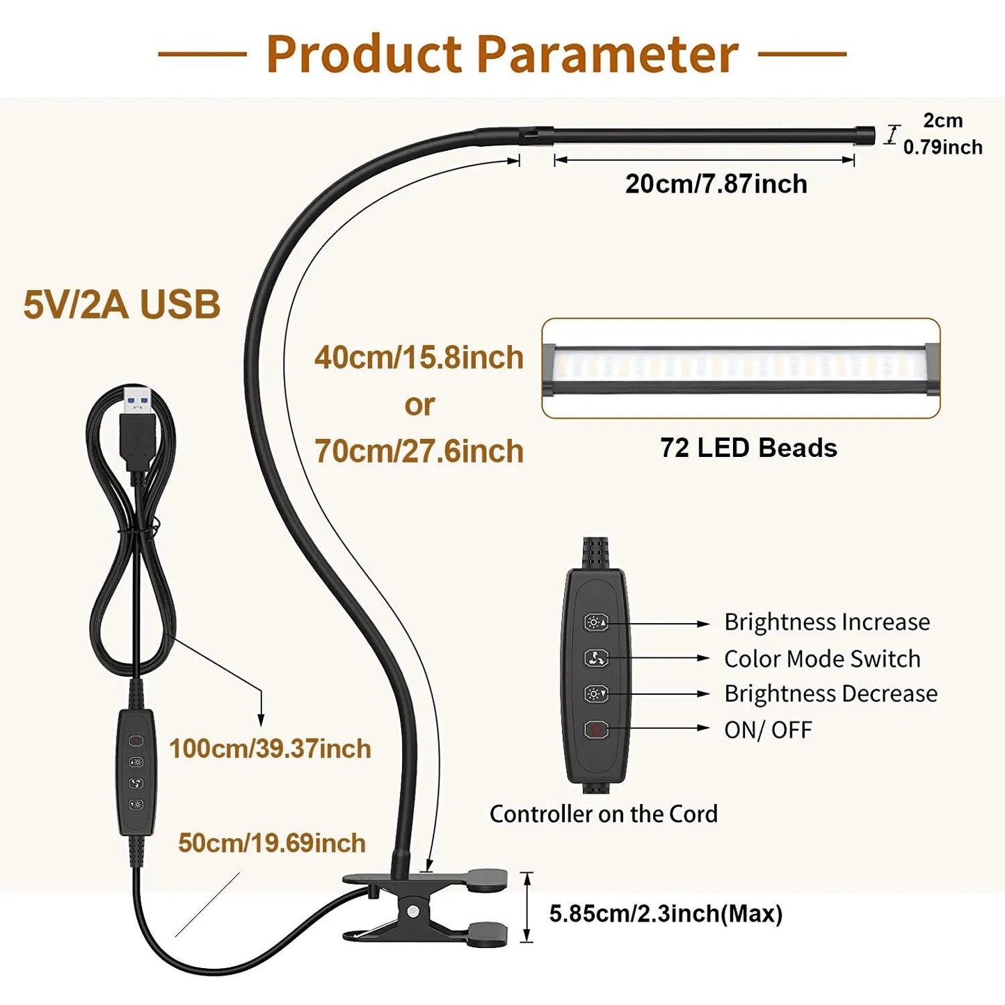 VIvolux | Adaptiver Arbeitsplatz Dimmbar Flexible LED Lampe