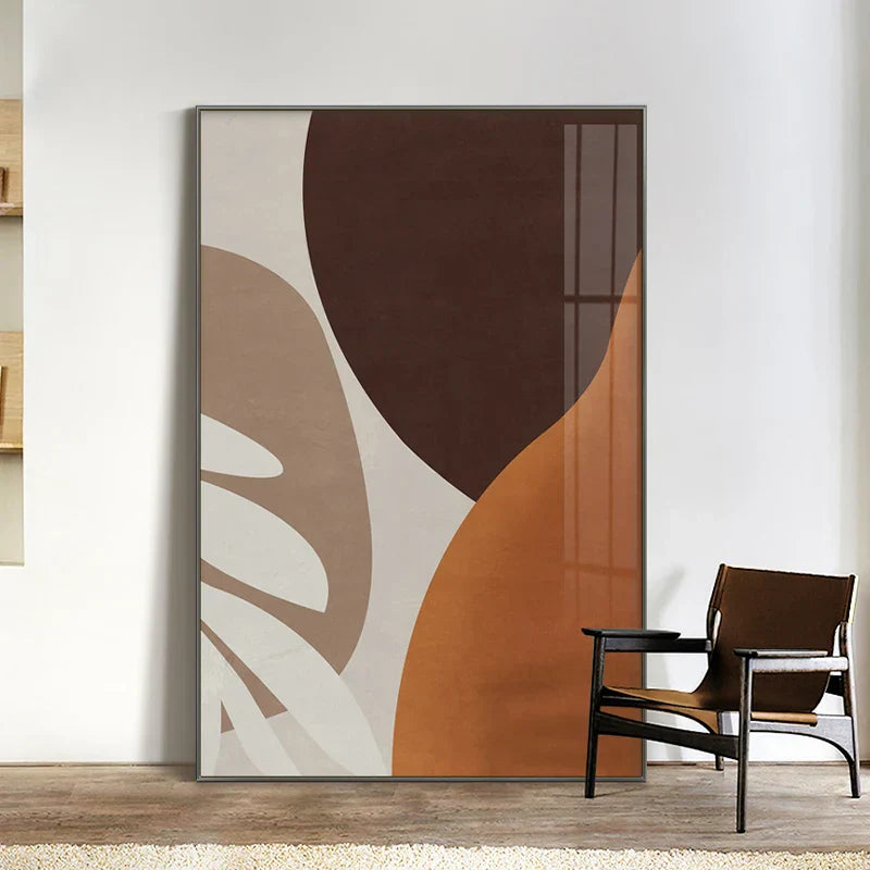 Moderne abstrakte erdige Töne geometrische Wandkunst Fine Art Leinwanddrucke Bilder für Wohnzimmer Esszimmer zeitgenössische Wohnkultur | Brehn