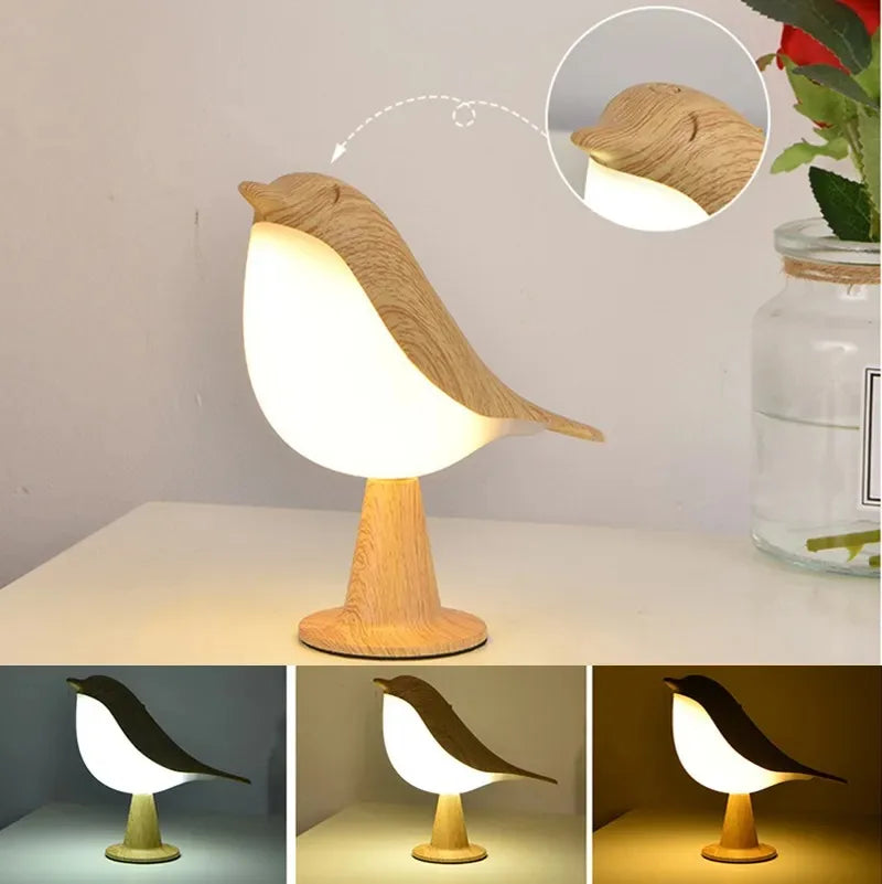 Brehn | Verspielt Vogel Nachtlampe – Touch-Steuerung & Einstellbare Lichtfarben