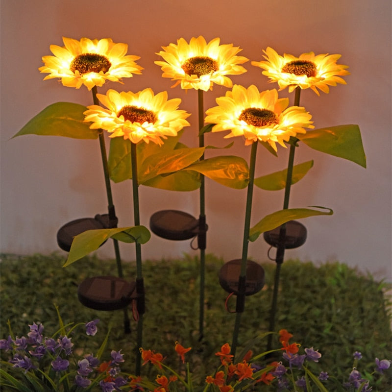 Brehn | Sonnenblume Wasserfest Solar LED Gartenlichter