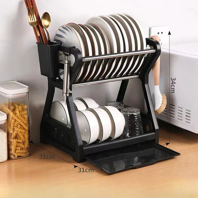 Faltbarer Geschirrorganizer – Praktischer Abtropfständer für Geschirr, Platzsparend und Einfach zu Reinigen, Perfekt für Moderne Küchen und Kleinen Raum | Brehn