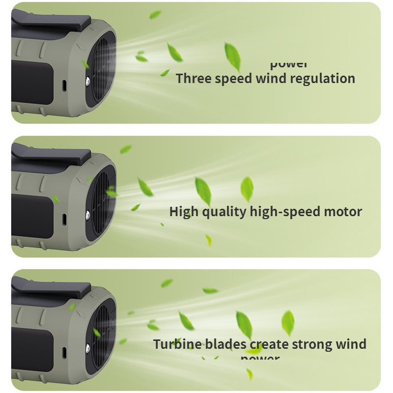 Brehn | Camping Wiederaufladbarer Nackenventilator Powerbank