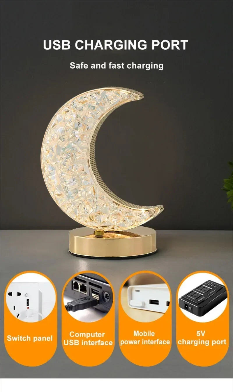 Halbmond Kristall Lampe | Brehn