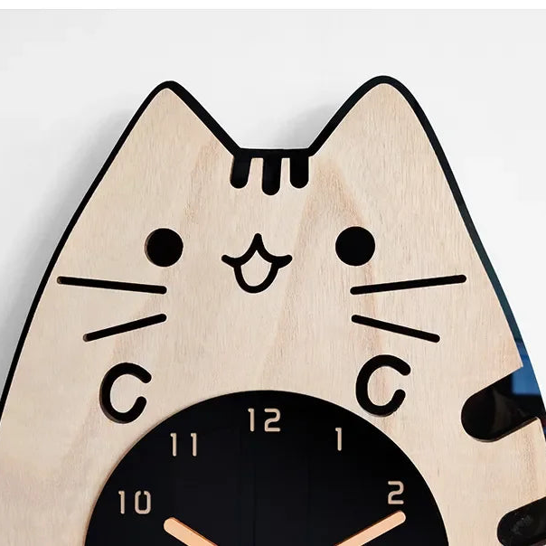 Brehn | Glückliche Neugierige Katze Wanduhr