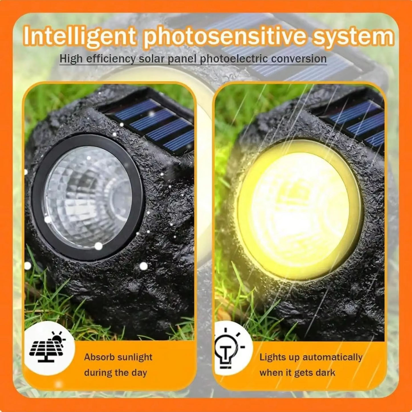 Solarbetriebener LED-Steinstrahler für die Gartengestaltung